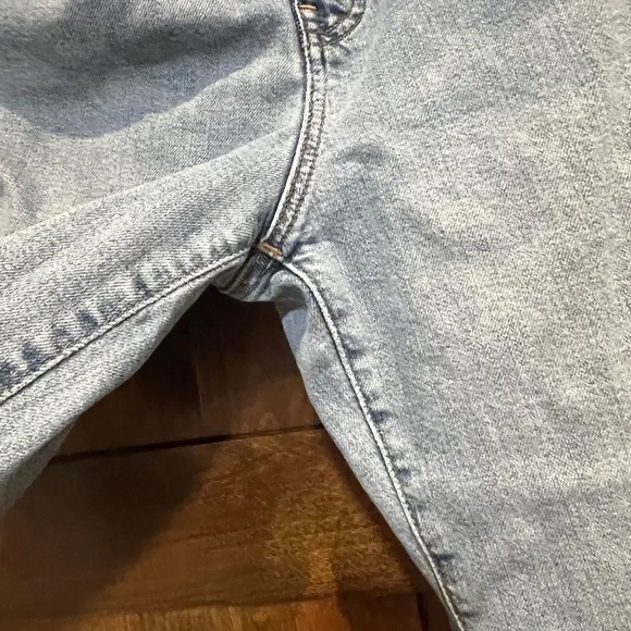 Madewell the perfect vintage straight leg light wash cropped 31 raw hem - Picture 7 of 13